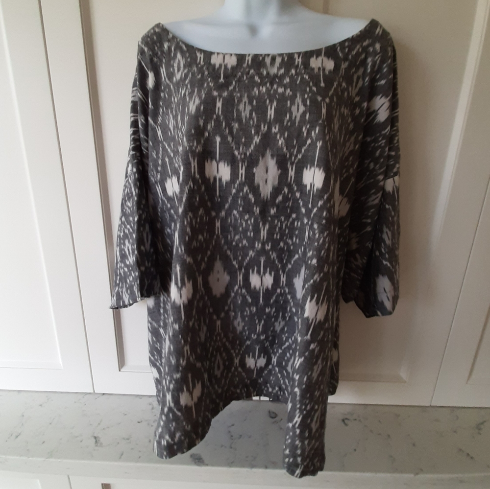 Wide neck cotton kimono, sz 3X